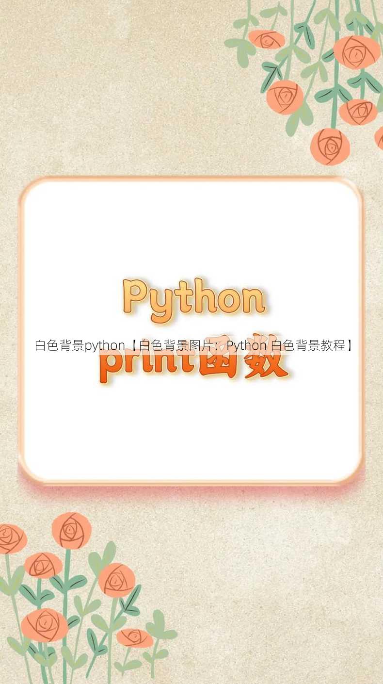 白色背景python【白色背景图片：Python 白色背景教程】