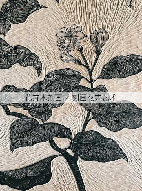 花卉木刻画,木刻画花卉艺术