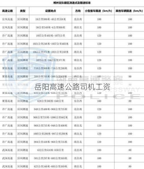 岳阳高速公路司机工资