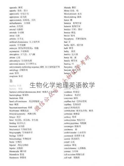 生物化学地理英语教学