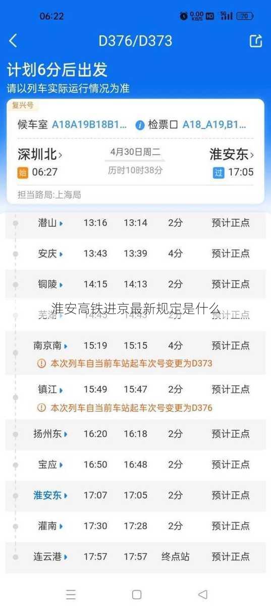 淮安高铁进京最新规定是什么