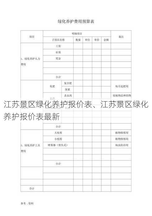 江苏景区绿化养护报价表、江苏景区绿化养护报价表最新