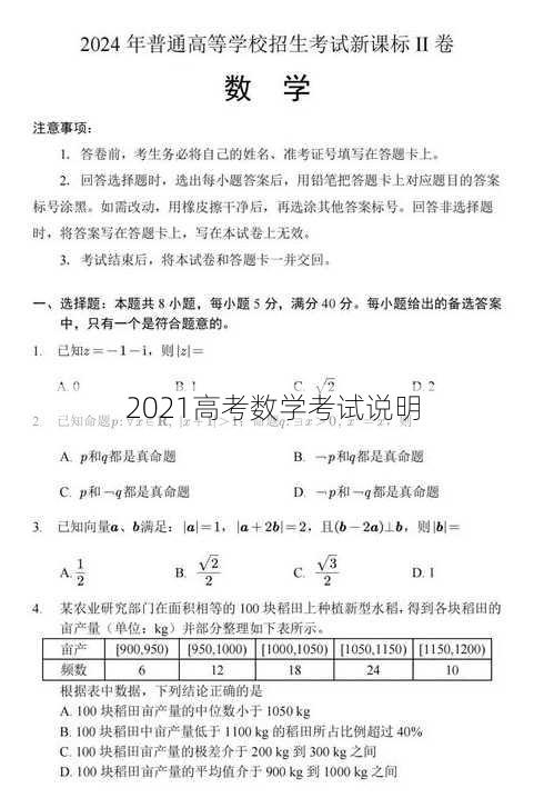 2021高考数学考试说明