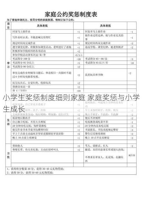 小学生奖惩制度细则家庭 家庭奖惩与小学生成长