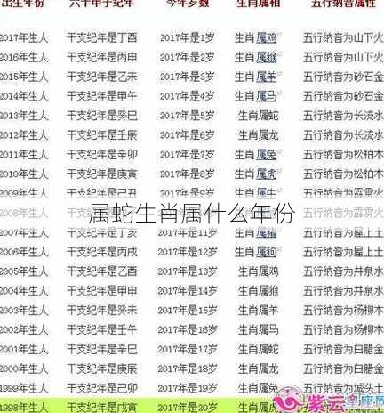 属蛇生肖属什么年份