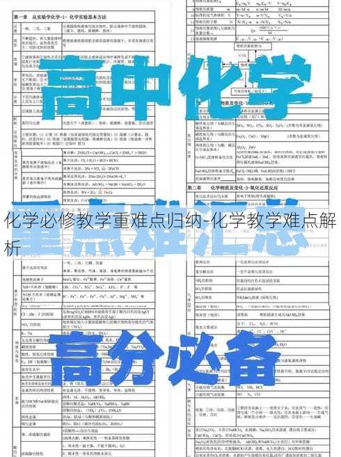 化学必修教学重难点归纳-化学教学难点解析