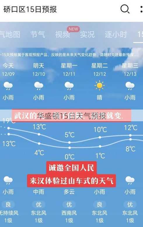 华盛顿15日天气预报