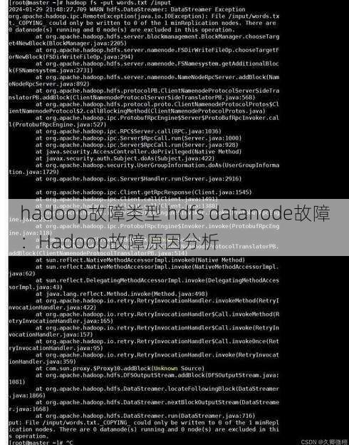 hadoop故障类型 hdfs datanode故障：Hadoop故障原因分析