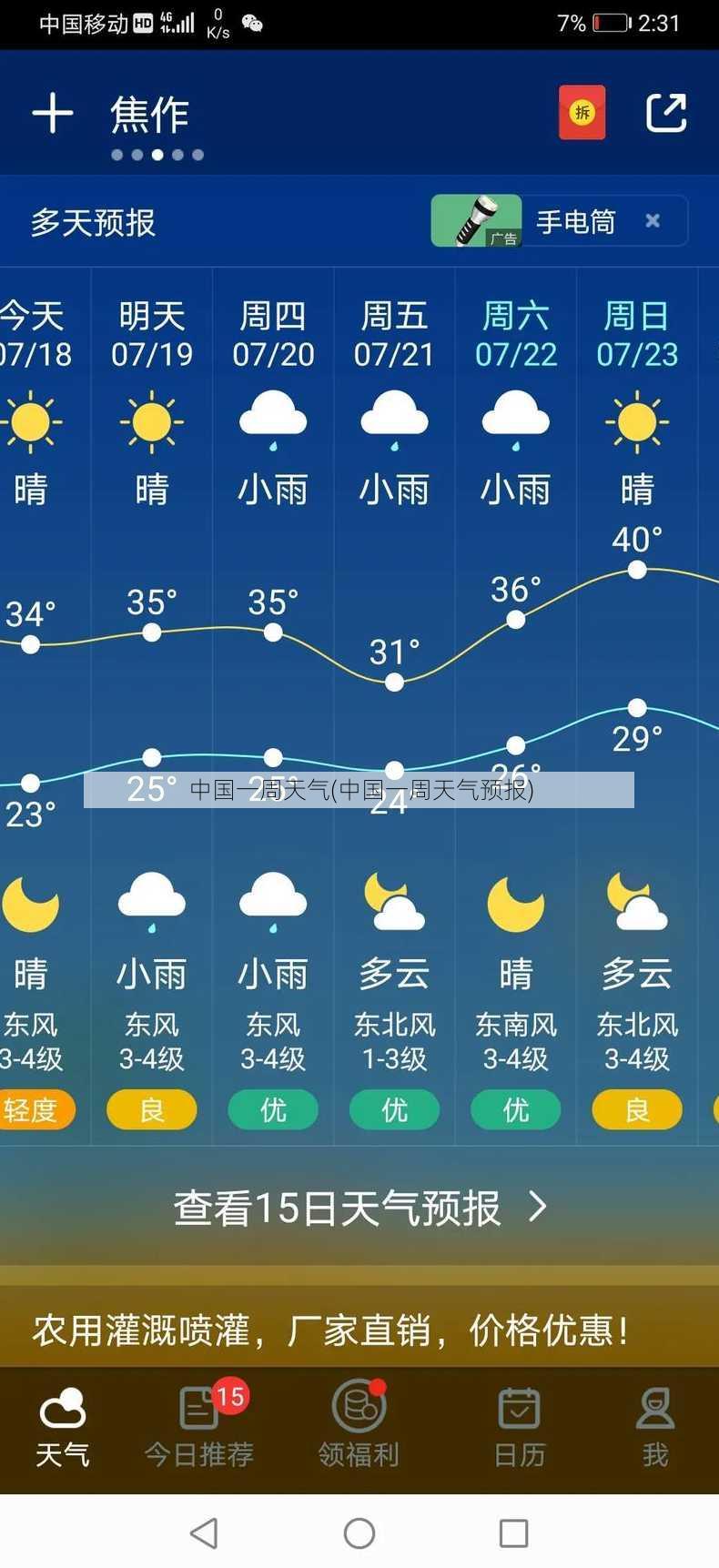 中国一周天气(中国一周天气预报)