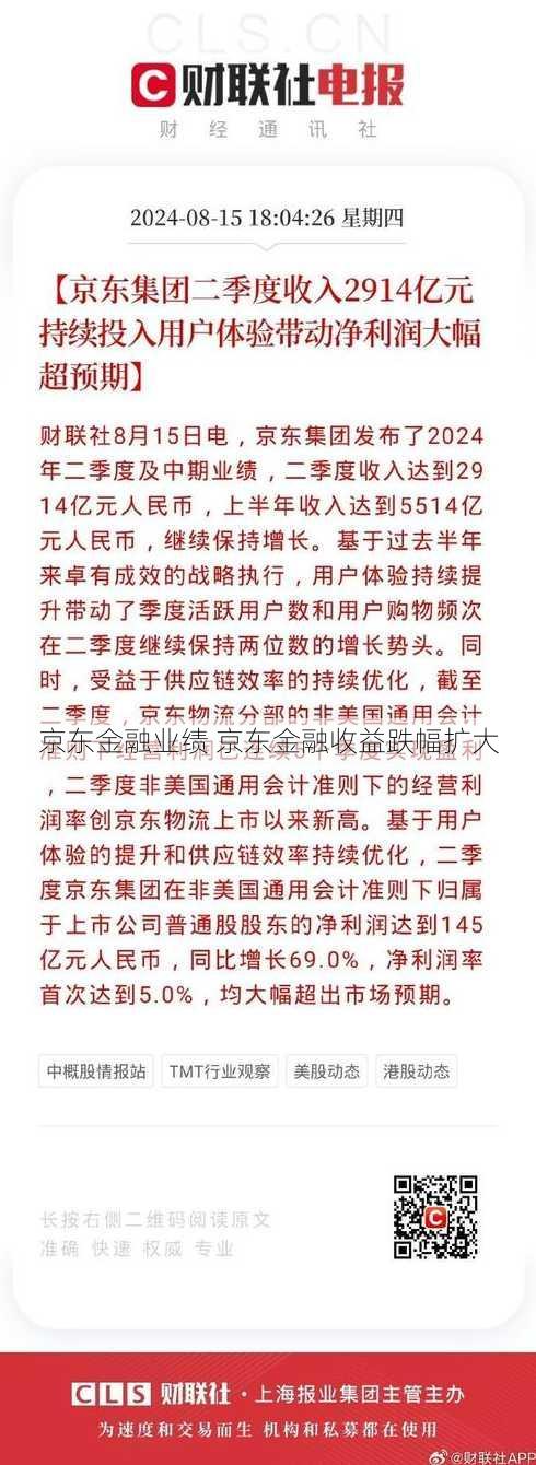 京东金融业绩 京东金融收益跌幅扩大