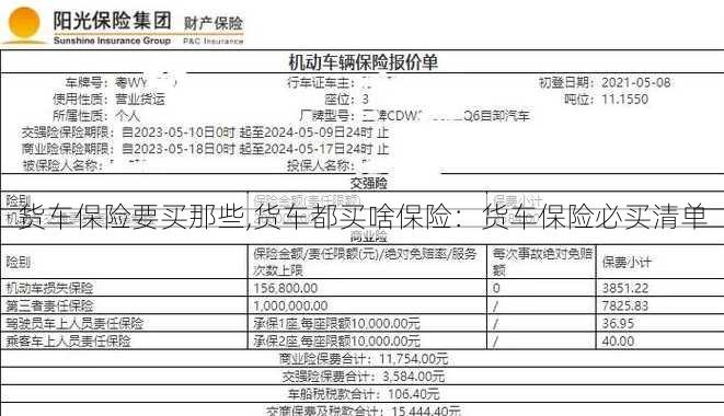 货车保险要买那些,货车都买啥保险：货车保险必买清单