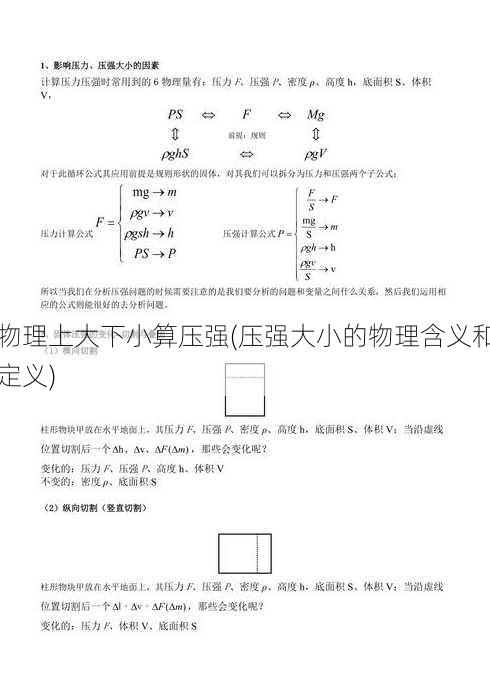 物理上大下小算压强(压强大小的物理含义和定义)