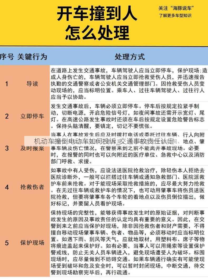 机动车撞倒电动车如何投诉_交通事故责任认定