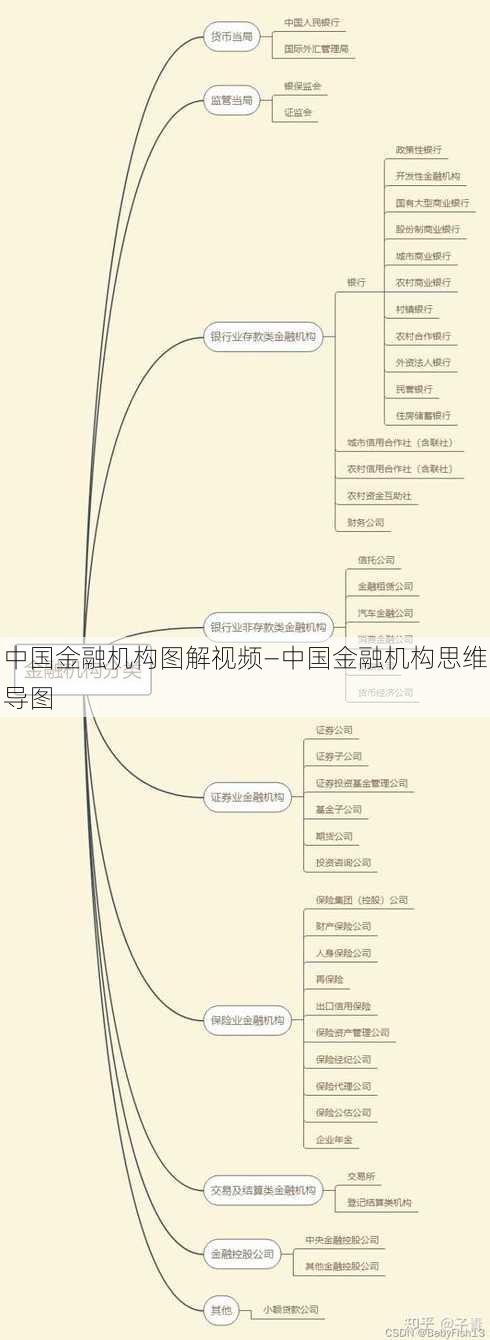 中国金融机构图解视频—中国金融机构思维导图