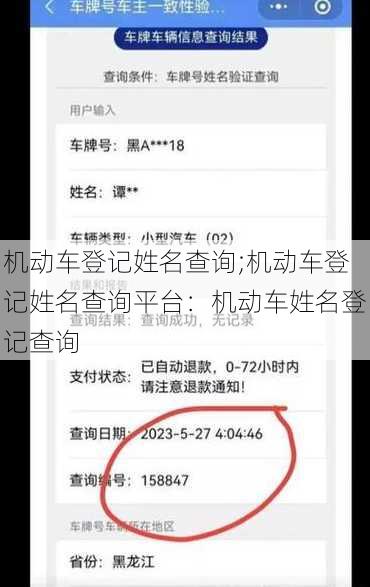 机动车登记姓名查询;机动车登记姓名查询平台：机动车姓名登记查询