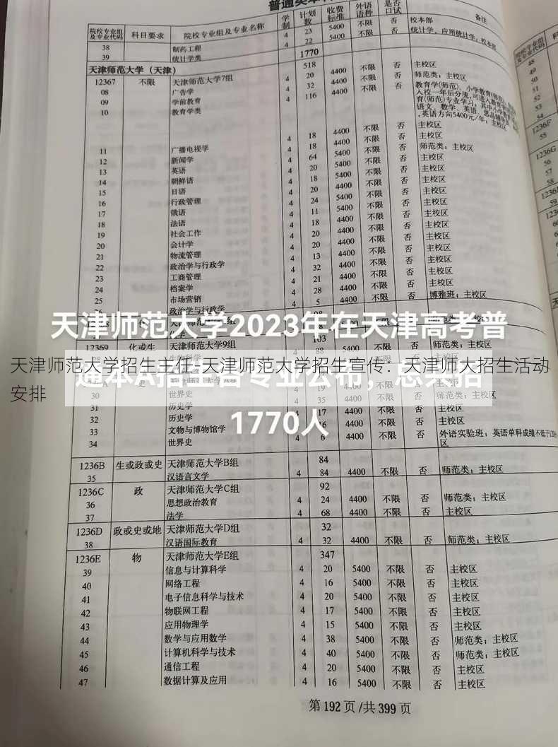 天津师范大学招生主任-天津师范大学招生宣传：天津师大招生活动安排