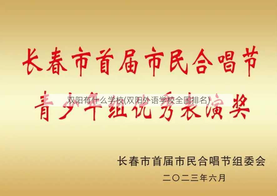 双阳有什么学校(双阳外语学校全国排名)