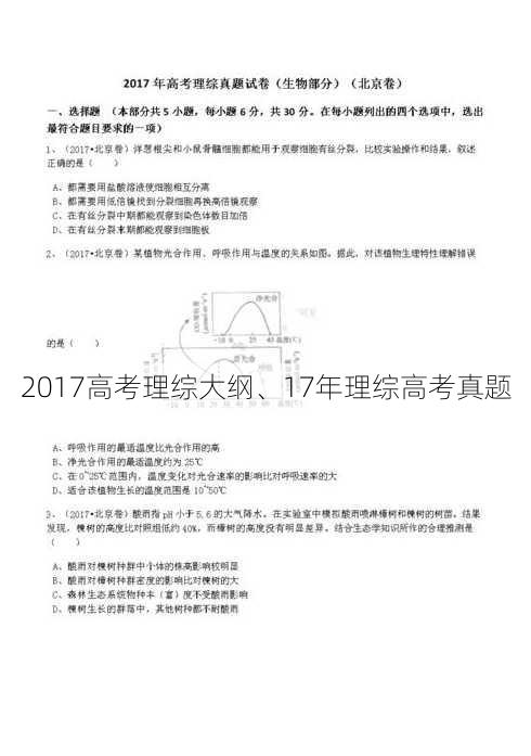 2017高考理综大纲、17年理综高考真题