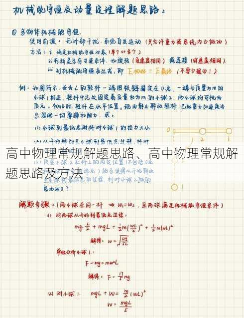 高中物理常规解题思路、高中物理常规解题思路及方法