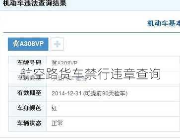 航空路货车禁行违章查询